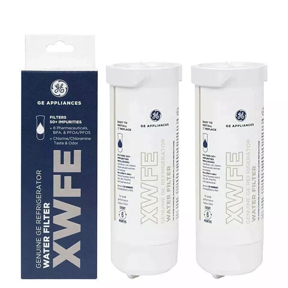 2 PACK GE XWFE Refrigerator Water Filter Replacment Without Chip