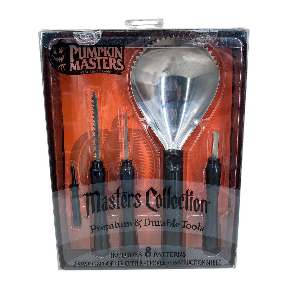 Pumpkin Masters Carving Kit Masters Collection 5 Tools 8 Patterns NEW Unopened