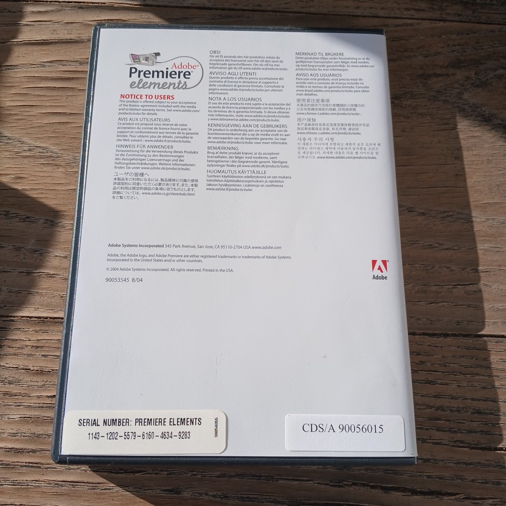 Adobe Premiere Elements for Windows XP PC CD-ROM Video Editing Software