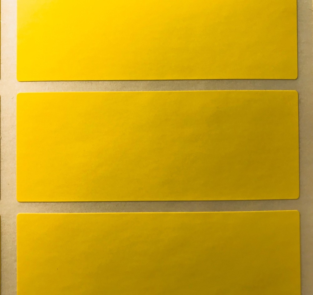 Large Yellow 30 x 78mm Colour Code Rectangles / Folder Stickers - Sticky Labels