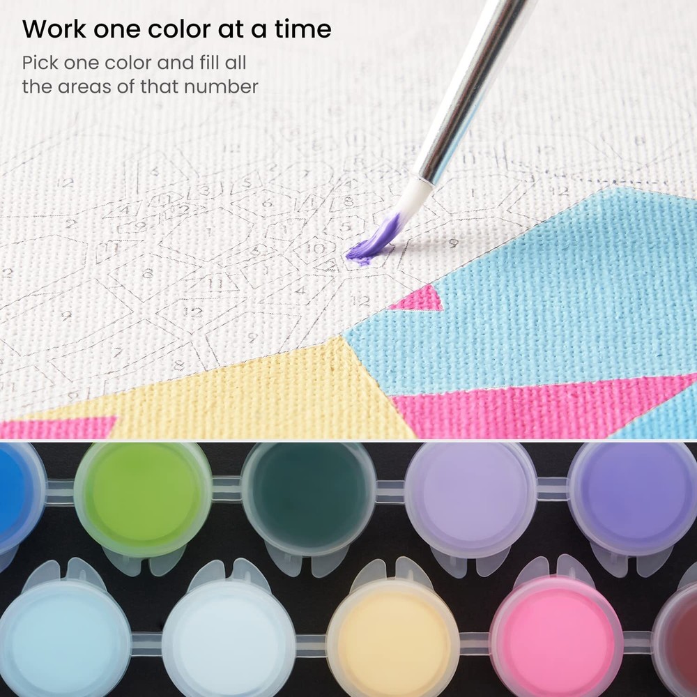 Arteza Paint by Numbers | Sea Turtle - Intermediate Level Kit