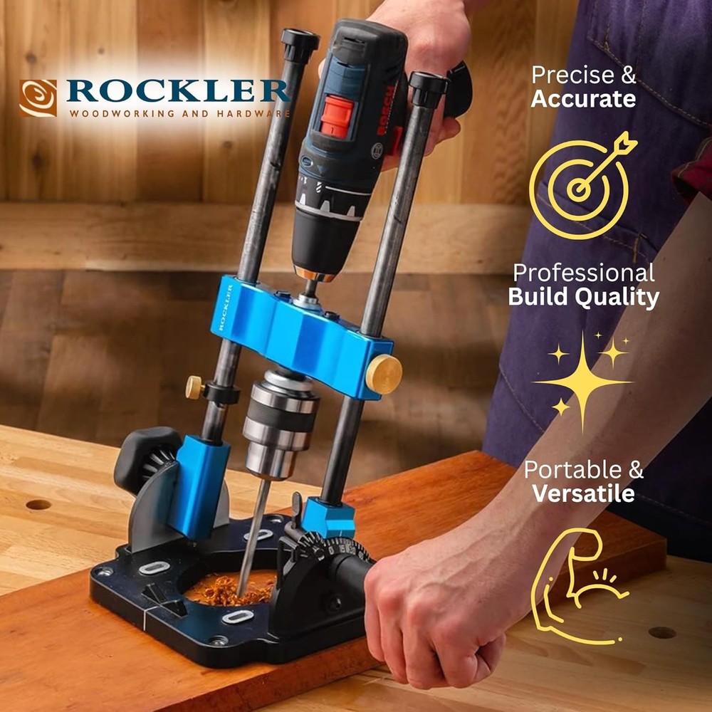Rockler Drill Guide | Portable Drill Press Adapter for Hand Drill - NEW