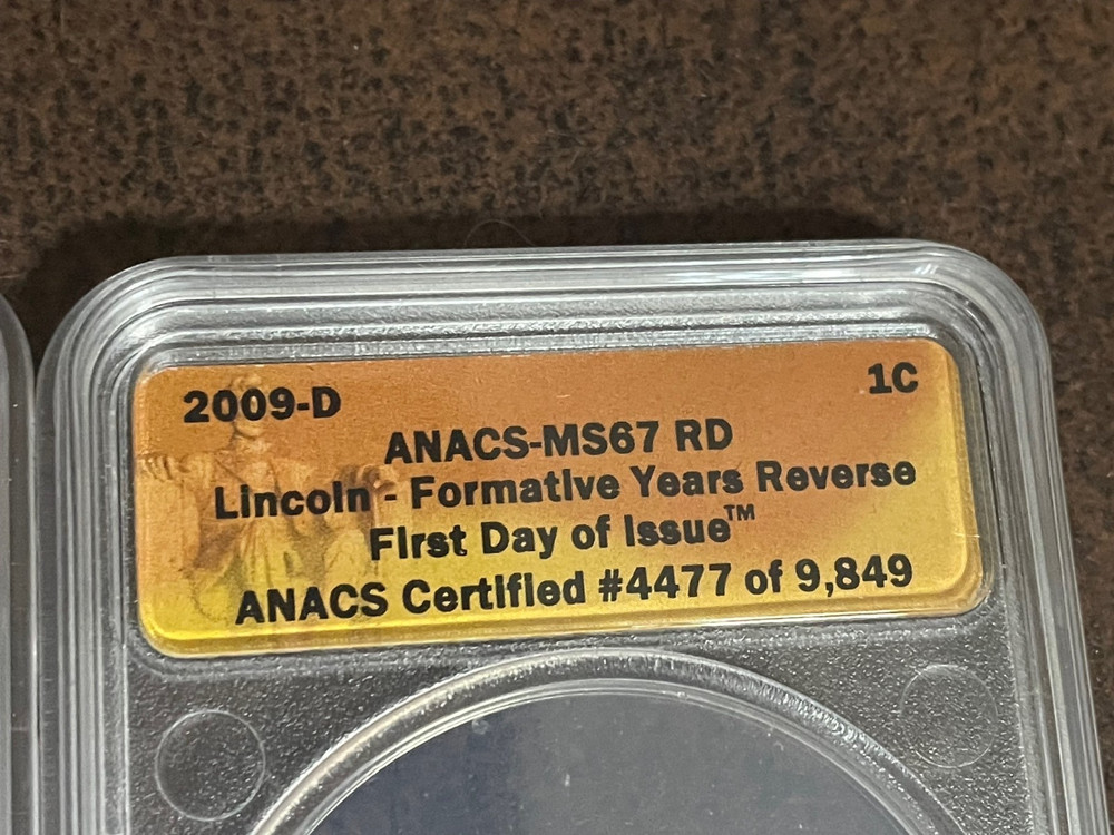 2009-P D ANACS Lincoln Formative Reverse First Day Issue MS67 #4477
