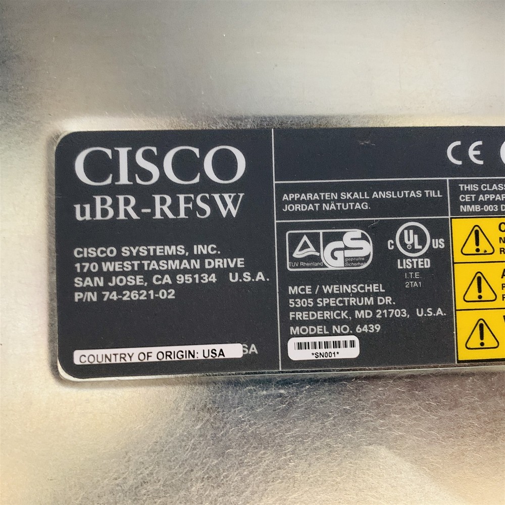 Cisco uBR-RFSW 3x10 Cable Distribution RF Switch (w/10*Up 3*Down Stream Modules)