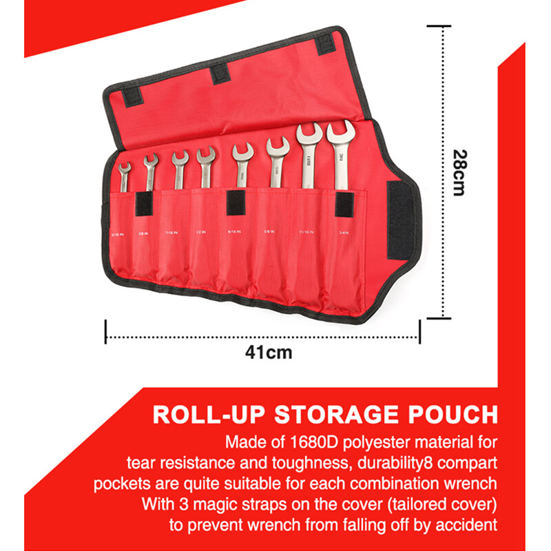 WORKPRO 8-piece Flex-Head Ratcheting Combination Wrench Set Metric/SAE