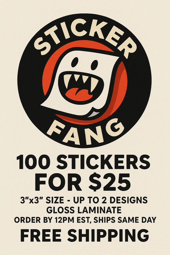 Custom Stickers 100 Pack - Sticker Packs - 2 Designs - Custom Stickers