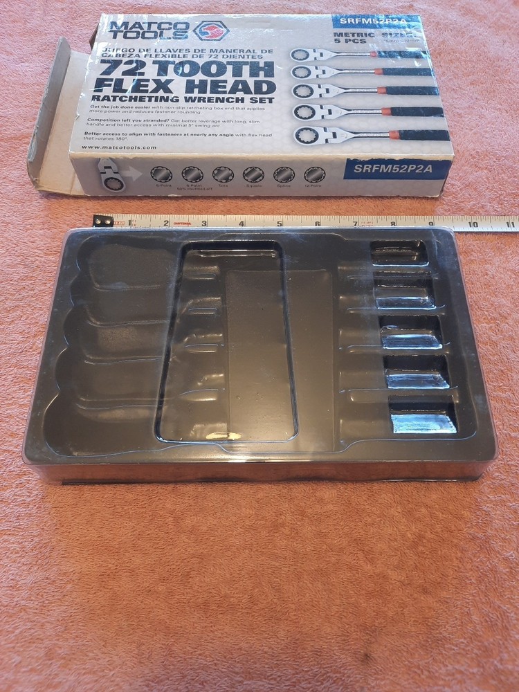 Matco Tools 5 Piece Flex Head Ratchet Wrench Storage Tray Only