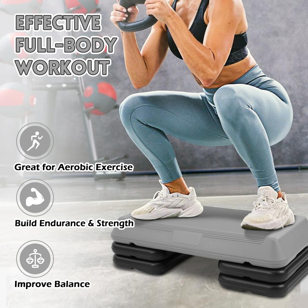 Step Aerobic Platform, 28''x 14'', Gray
