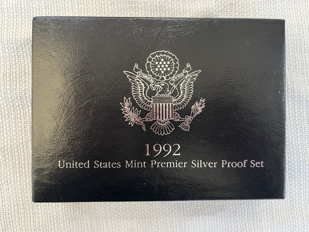 1992 S Premier SILVER Proof Set. Coins in Mint Made Custom Display Box.