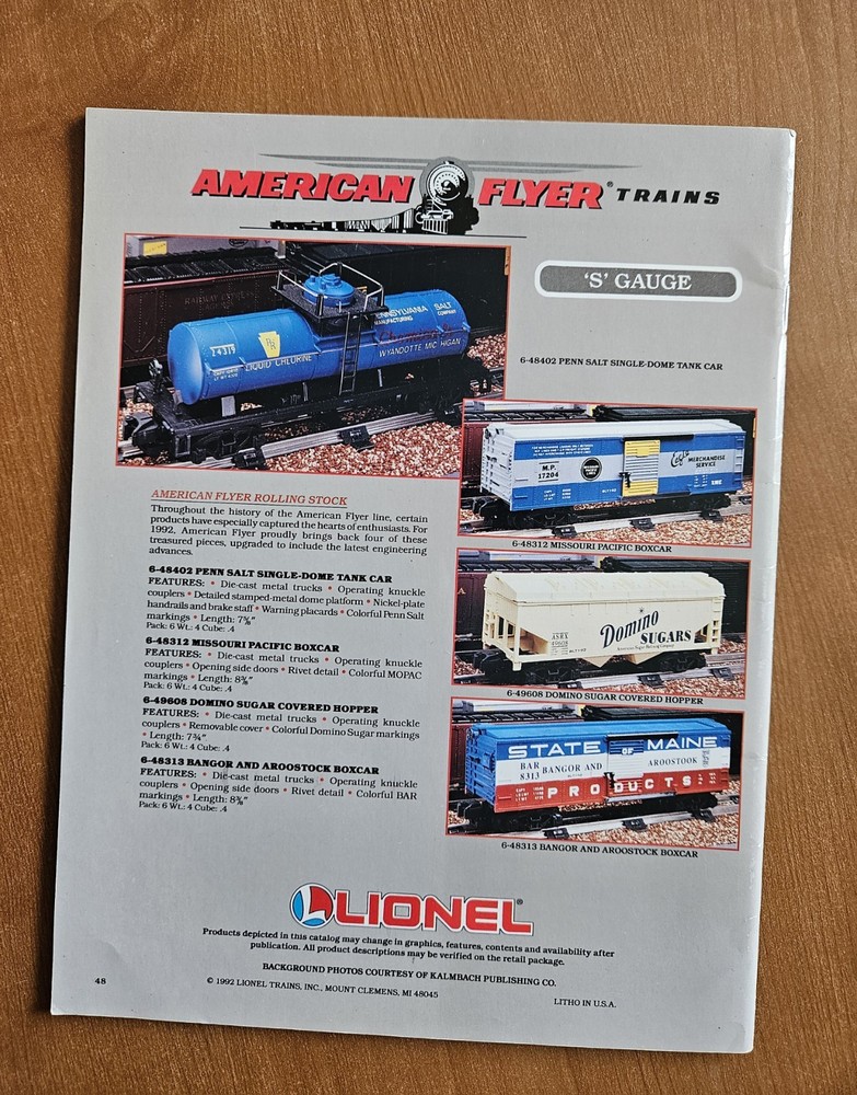 Lionel Trains 1992 Book Two Catalog