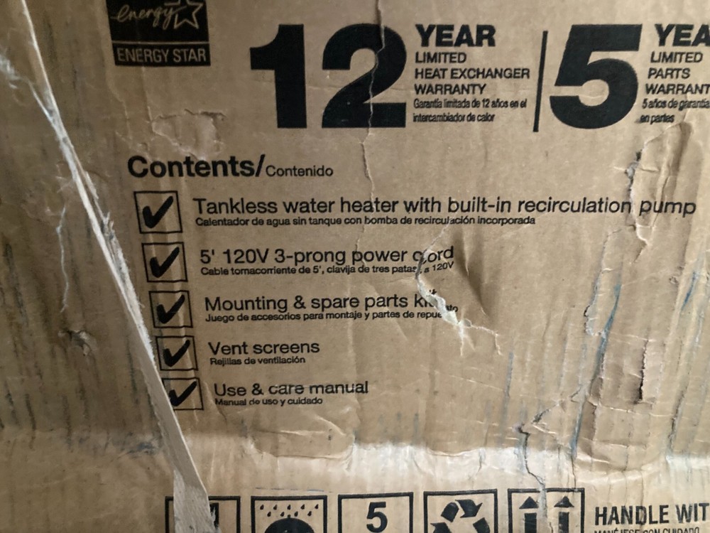 Rheem Natural Gas Tankless Water Heater ECOH180DVRHLN Perform Platinum 9.9 GPM