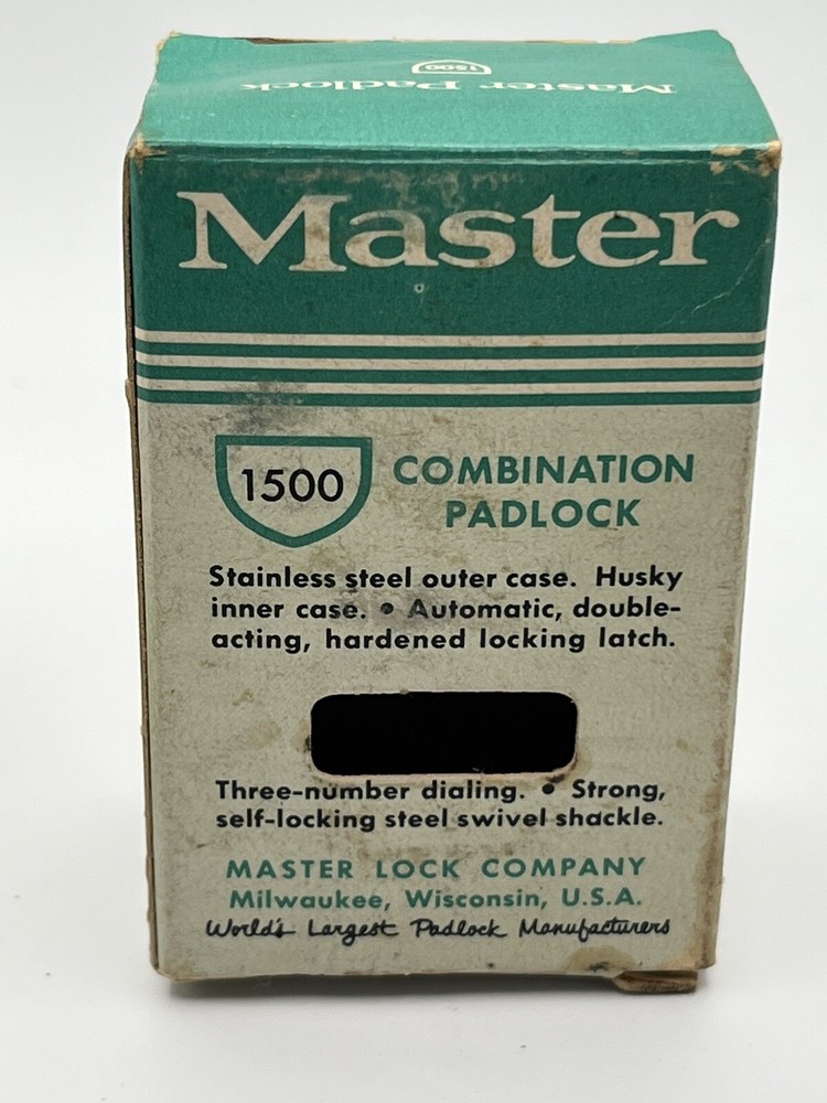 Master Combination Padlock 1500 Vintage Original Box