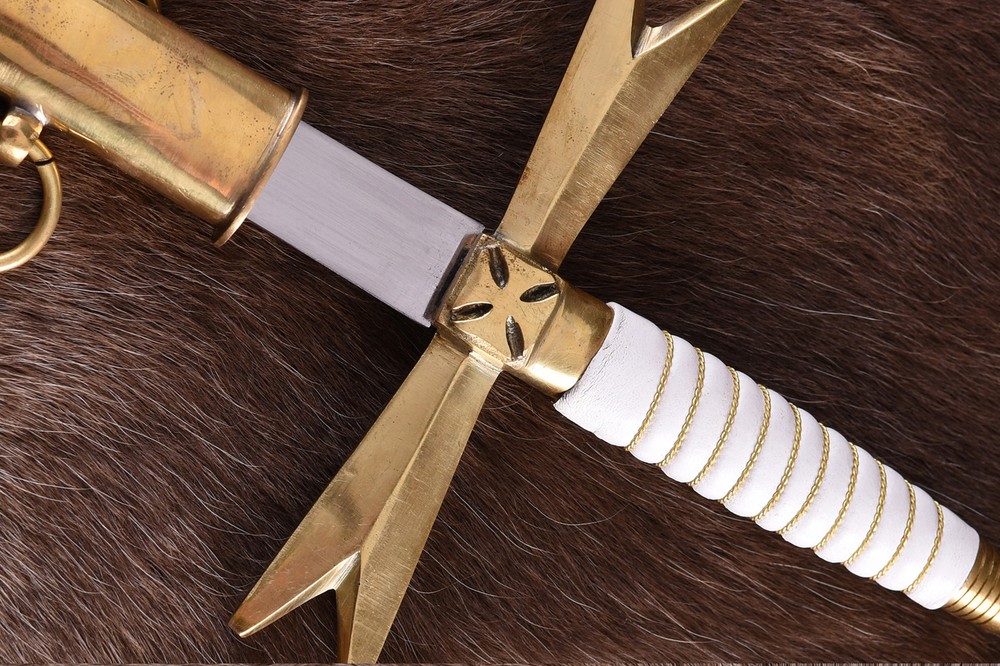 White Masonic Sword with Horn Handle and Sheath