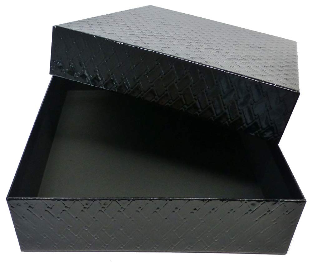 TAKEMEKI Lacquer Pattern Paper Tool Box A4 Size Black Handmade Japan