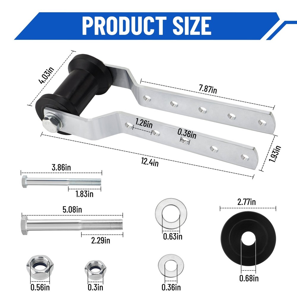 4" Adjustable Keel Roller with Panel Bracket Assembly for 2" Tongue Heavy Duty