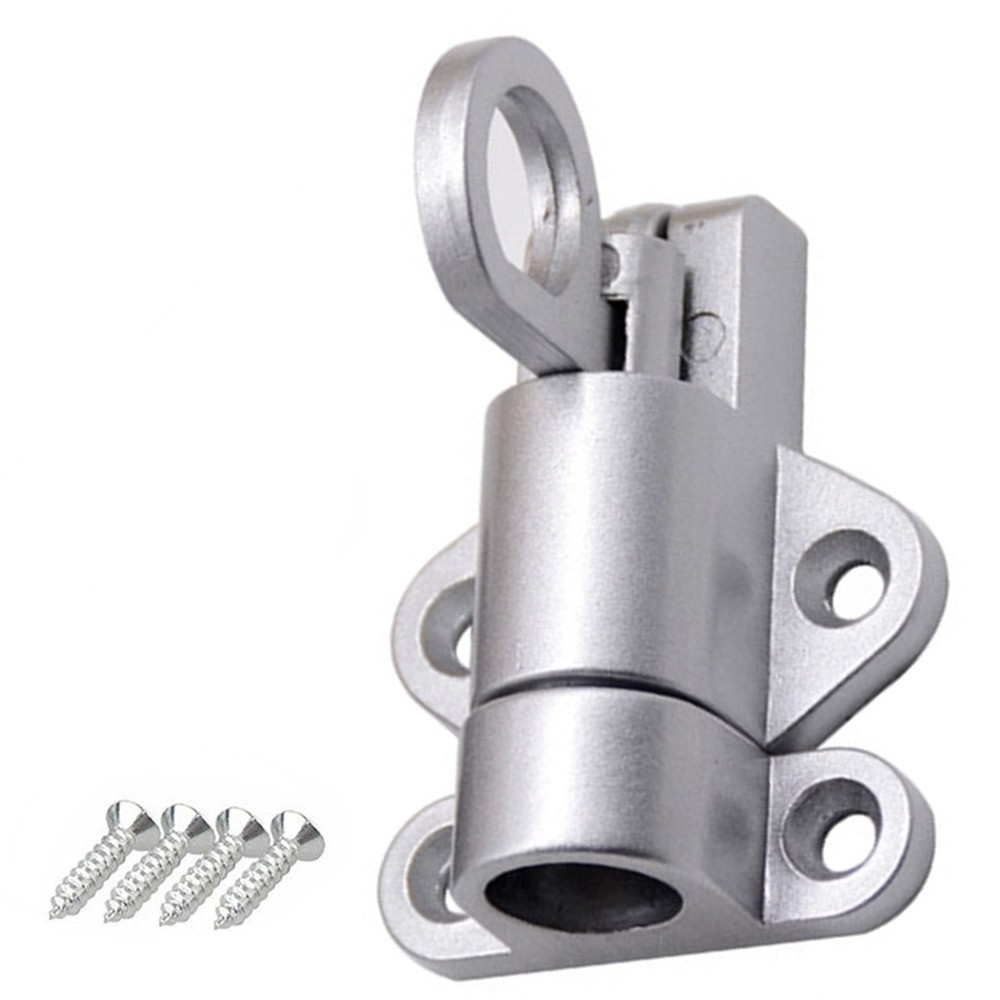 Silver Alloy Security Automatic Window Gate Lock Spring Bounce Door Bolt