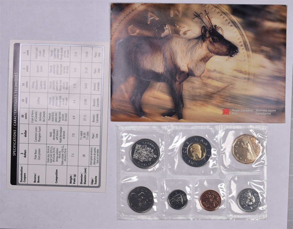 2001 Canada 7 Coin Uncirculated Mint Set With Envelope & COA