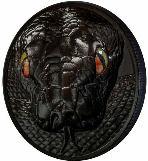 2022 2 Oz Silver $10 Palau PYTHON Hunters By Night PCGS PR70DCAM FDOI Proof Coin