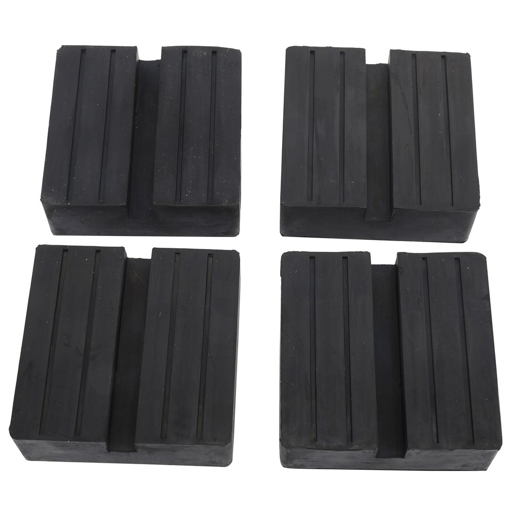4 Pack 4 TON Square Rubber Jack Pad Adapter Pinch Weld Side Frame Rail Protector
