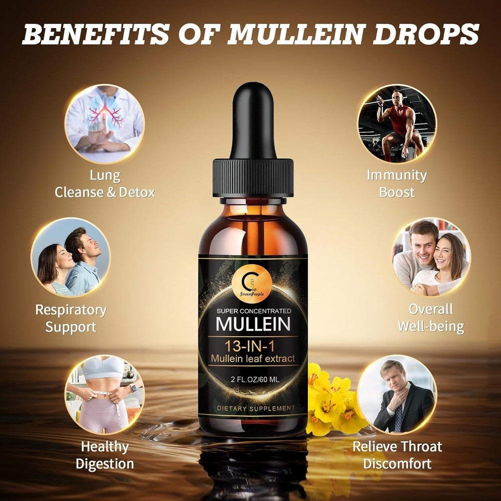 Mullein drops for Lung, Mullein Leaf Extract, Super Concentrated Tincture