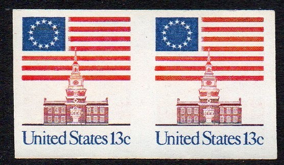 1625a 13c Flag imperf coil pair MNH