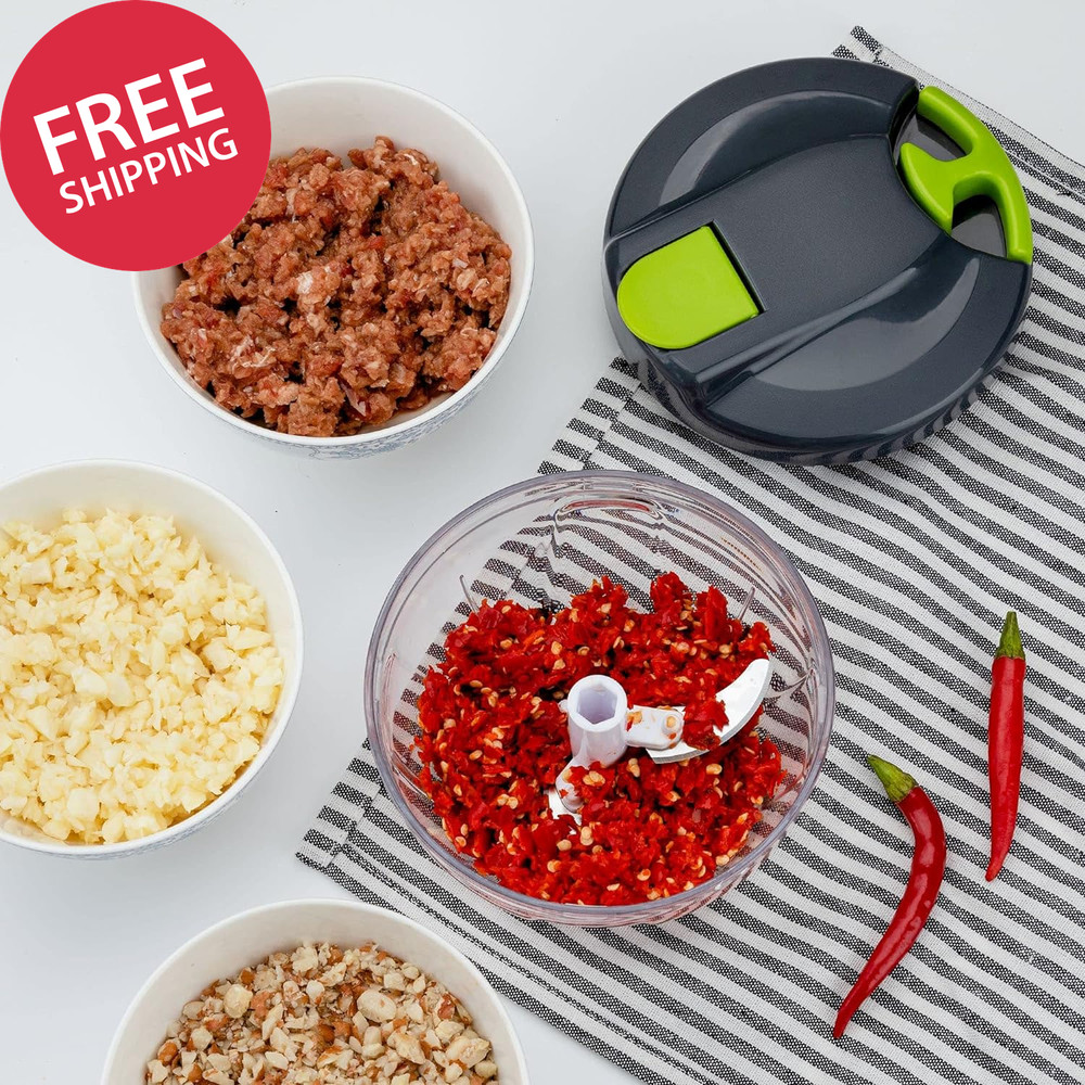 Multi-Function Manual Food Chopper Processor with Handle Cover Vegetable Mincer