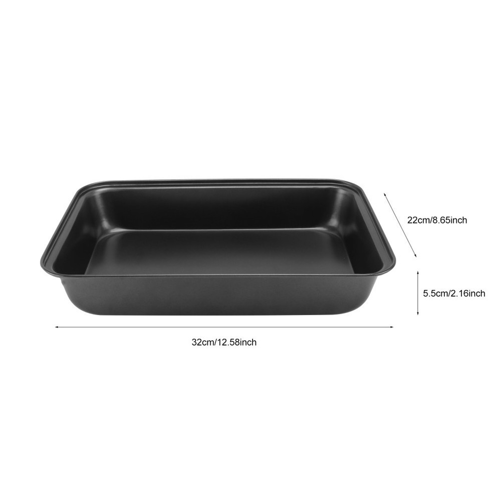 1Pc Baking Plate Bakeware BBQ Pan Practical Kitchen Food Container (Black)