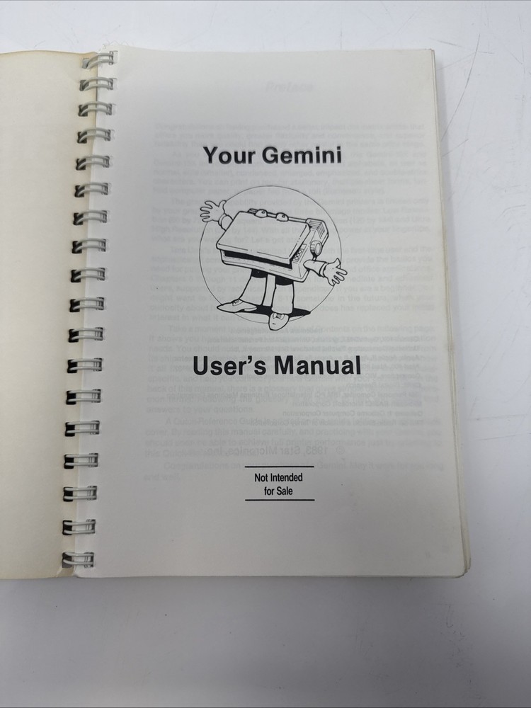 Vintage GEMINI-10X/15X Users Manual 1983.