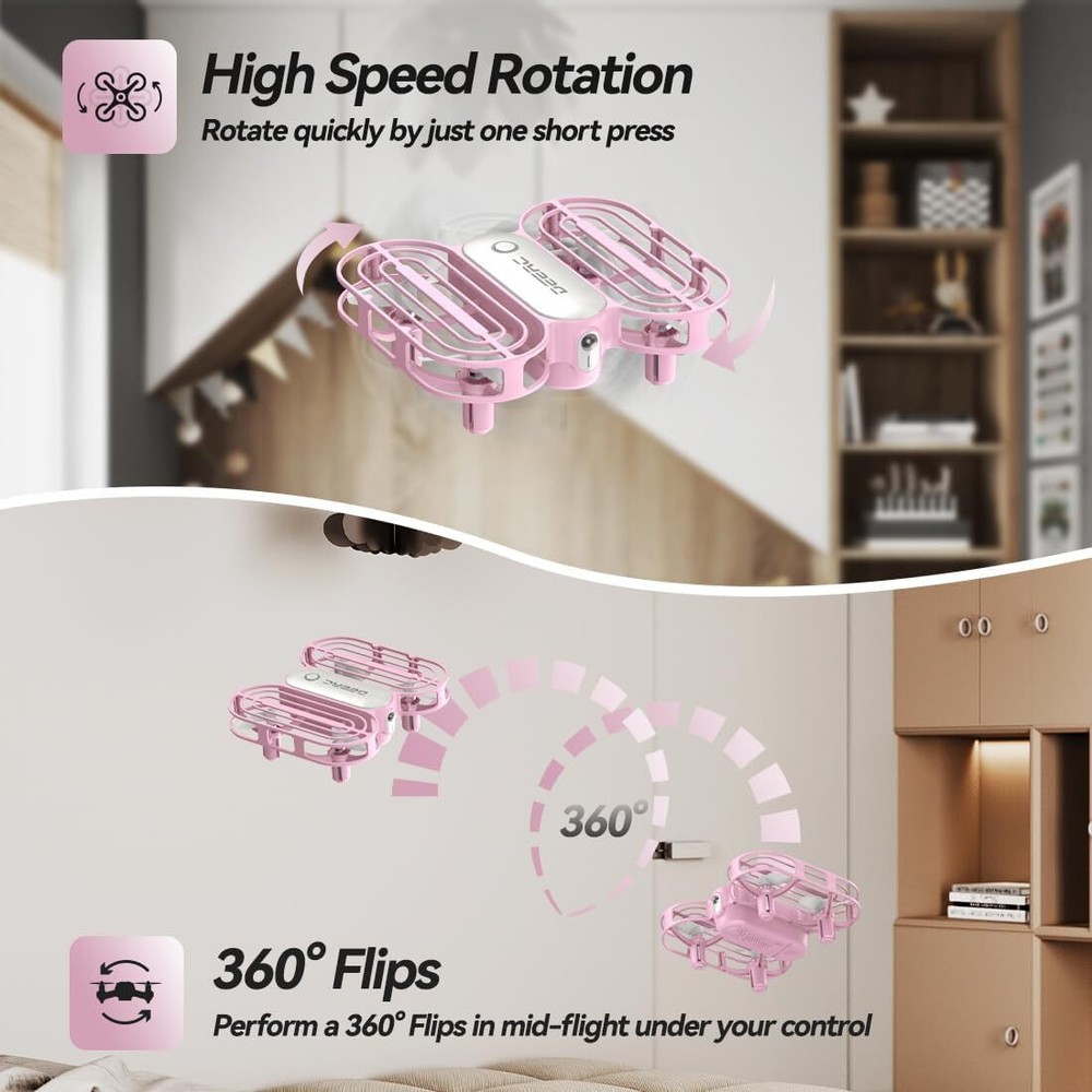 DEERC D11 Mini Drone Auto Hover Circle Fly 3 Speed Headless Mode 2 Batteries RTF