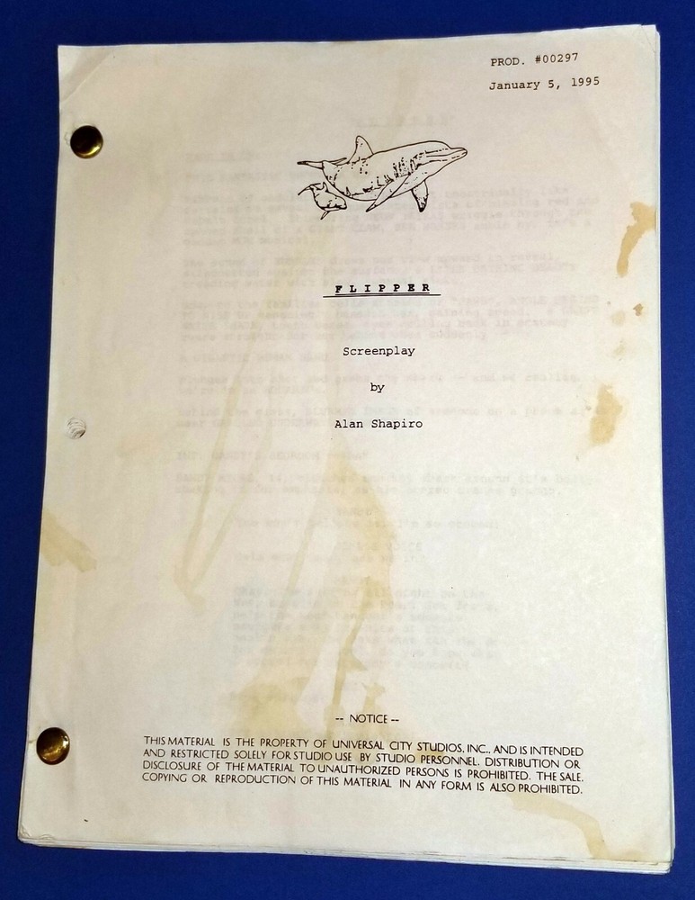 FLIPPER original script ELIJAH WOOD PAUL HOGAN 1996