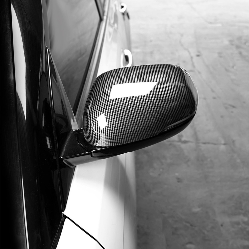 ABS Exterior Mirror Cover Side Rearview Mirror Cover Cap Trim Compatible with...