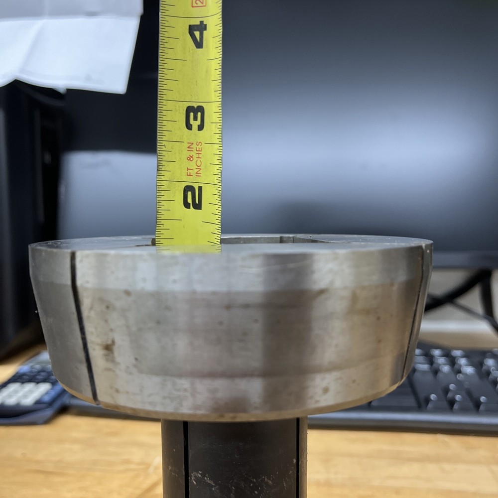 hardinge step collet for 2” Square Stock 4”Dia. 16C. 1.25” Deep.
