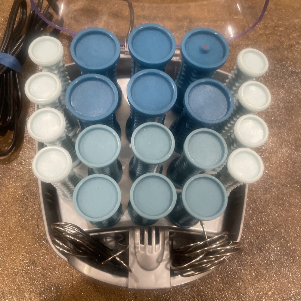 Conair Compact Multi-Size Hot Rollers, Blue HS34XAM New Clips (20)