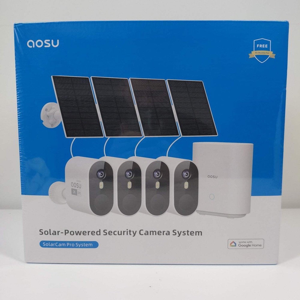 New Aosu Solar Powered Security Camera System Solar-Powered Home Security System