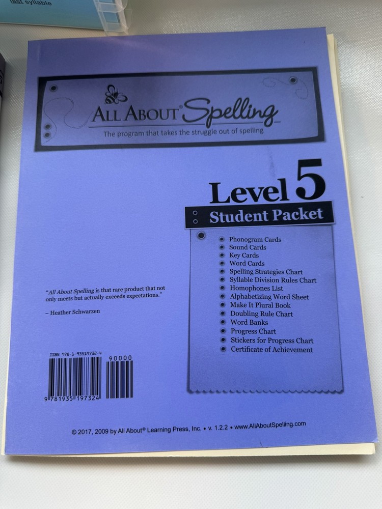 All About Spelling Level 5 Teacher Manual, Student Pack, Letter Tiles, bundle