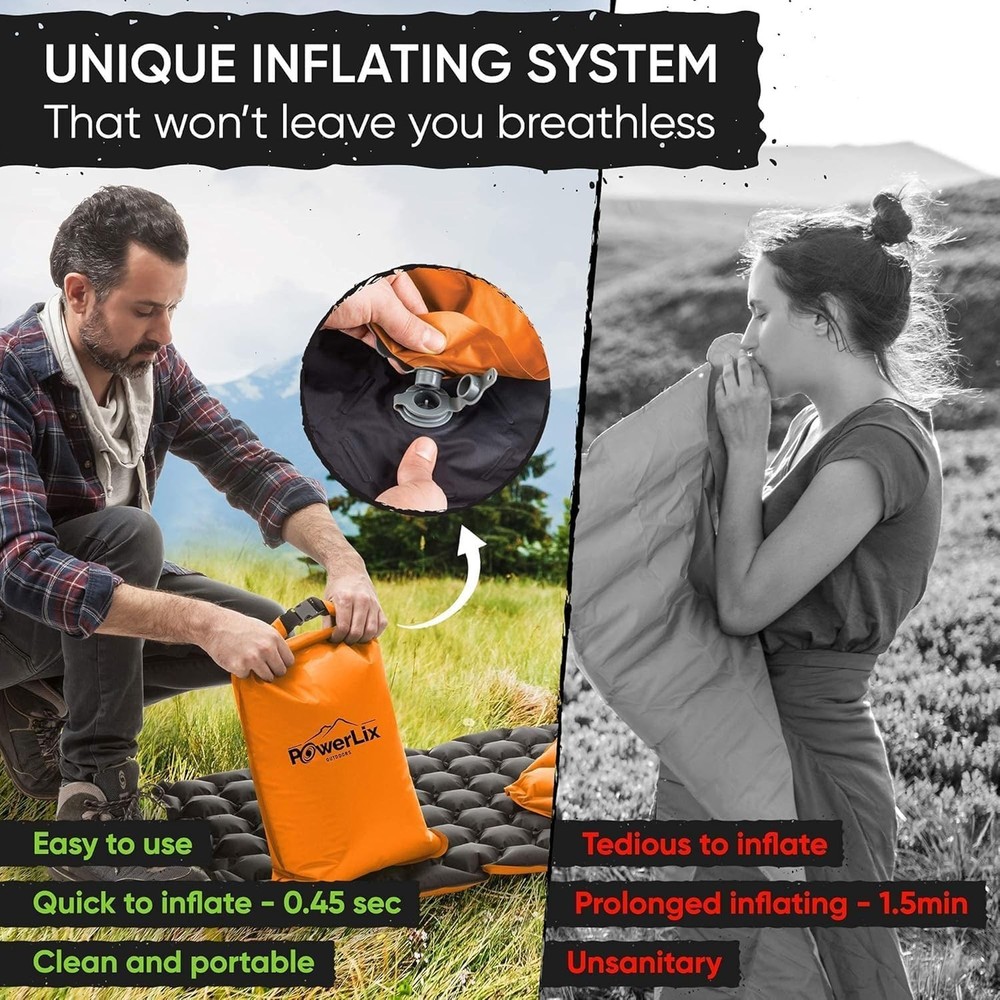 Ultralight Inflatable Camping Sleeping Pad Waterproof Compact for Backpacking