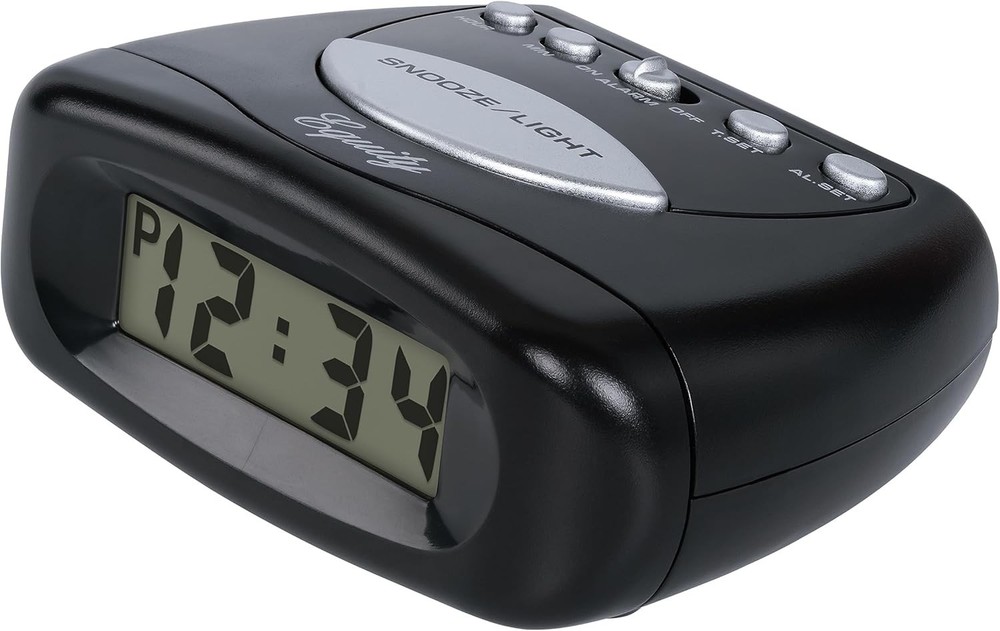 Equity 31003 LCD Snooze Alarm Clock Black