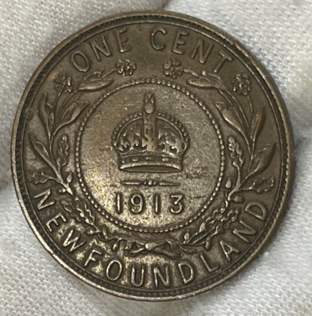 1913 Newfoundland One Cent Coin Better Condition High Value