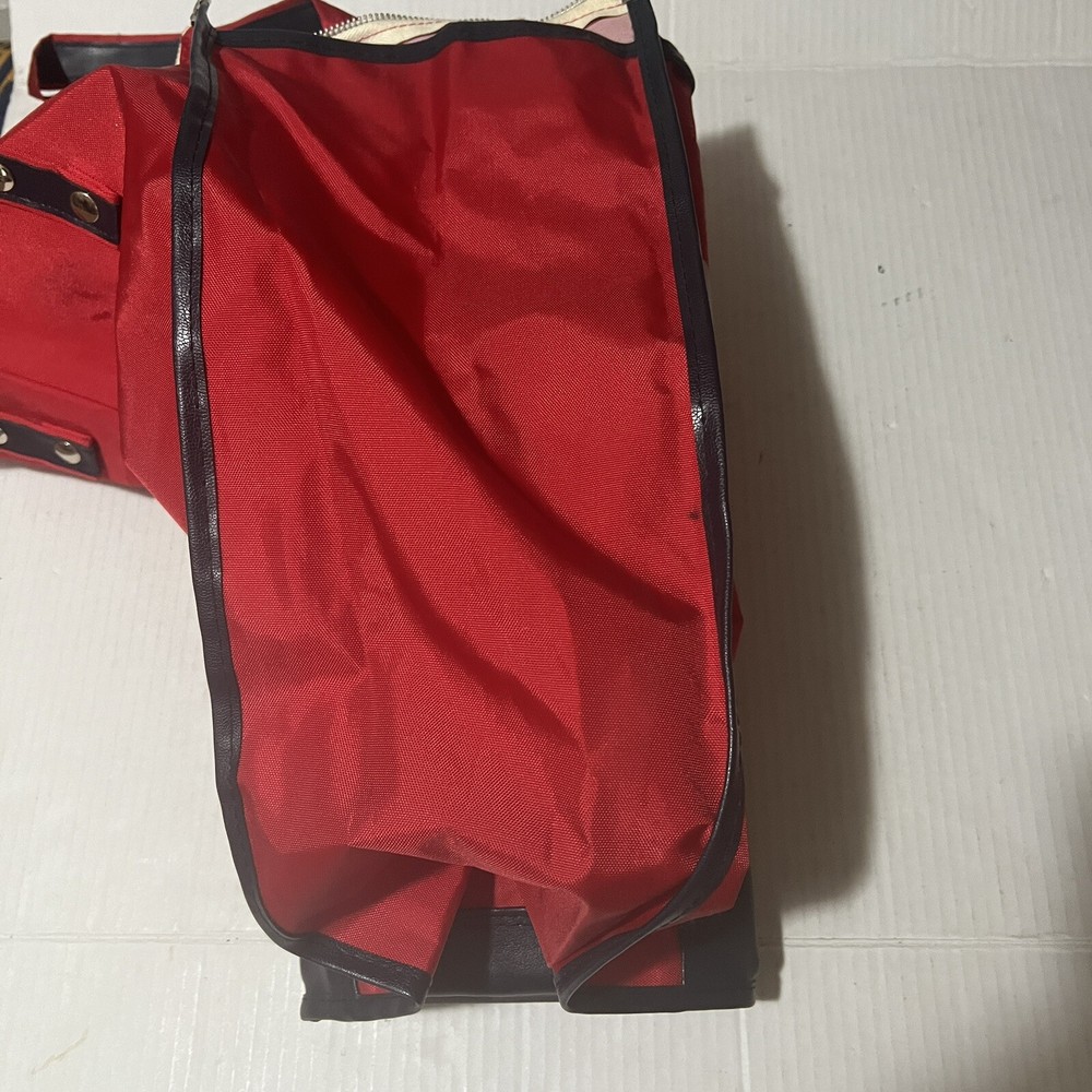 Hawaiian Rolling Laundry Bag Red Hibiscus Flower Zipper Small Medium