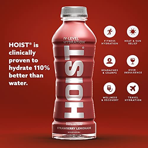 HOIST Premium Hydration Electrolyte Drink, Powerful IV-Level Hydration, Straw...