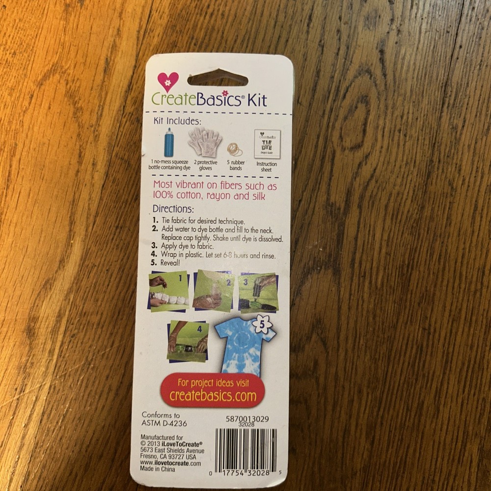 Create Basics Orange Tie Dye Kit 9 Pieces New turquoise create 3 projects