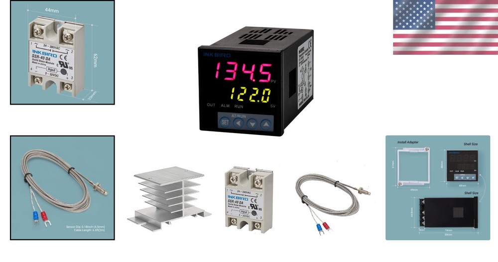High Voltage PID Controller Kit with SSR and Thermocouple