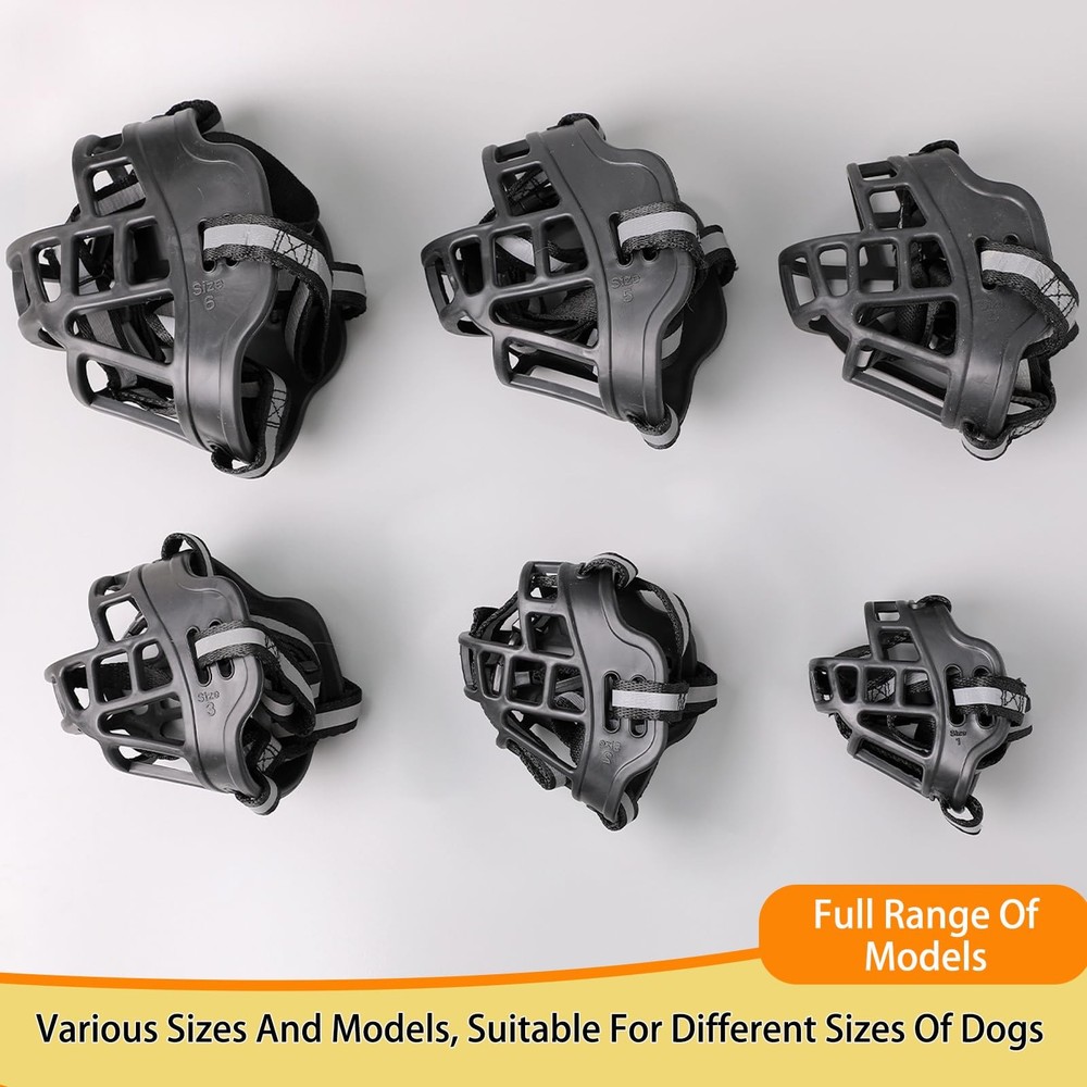 Breathable Dog Muzzle - Adjustable Soft Silicone & Mesh, Escape-Proof Design ...