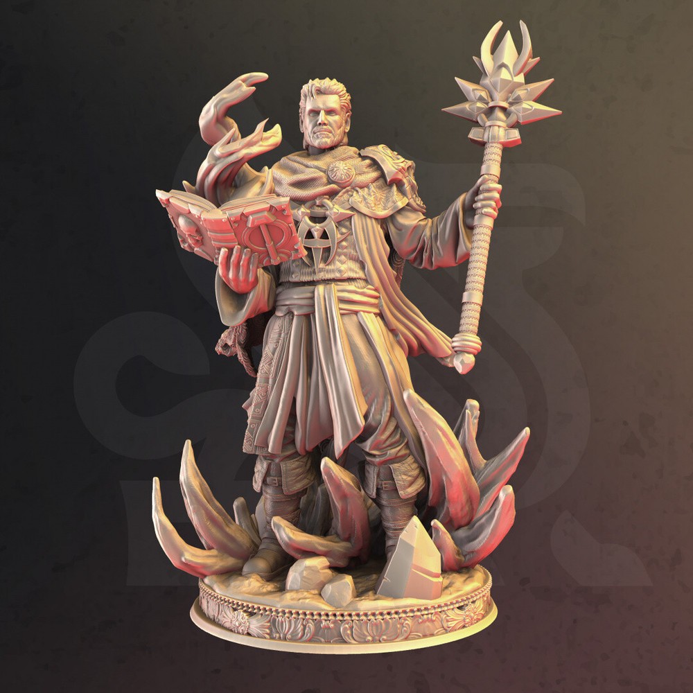 Aaron Drafthold Human Wizard Warlock Sorcerer Miniature | D&D DnD |