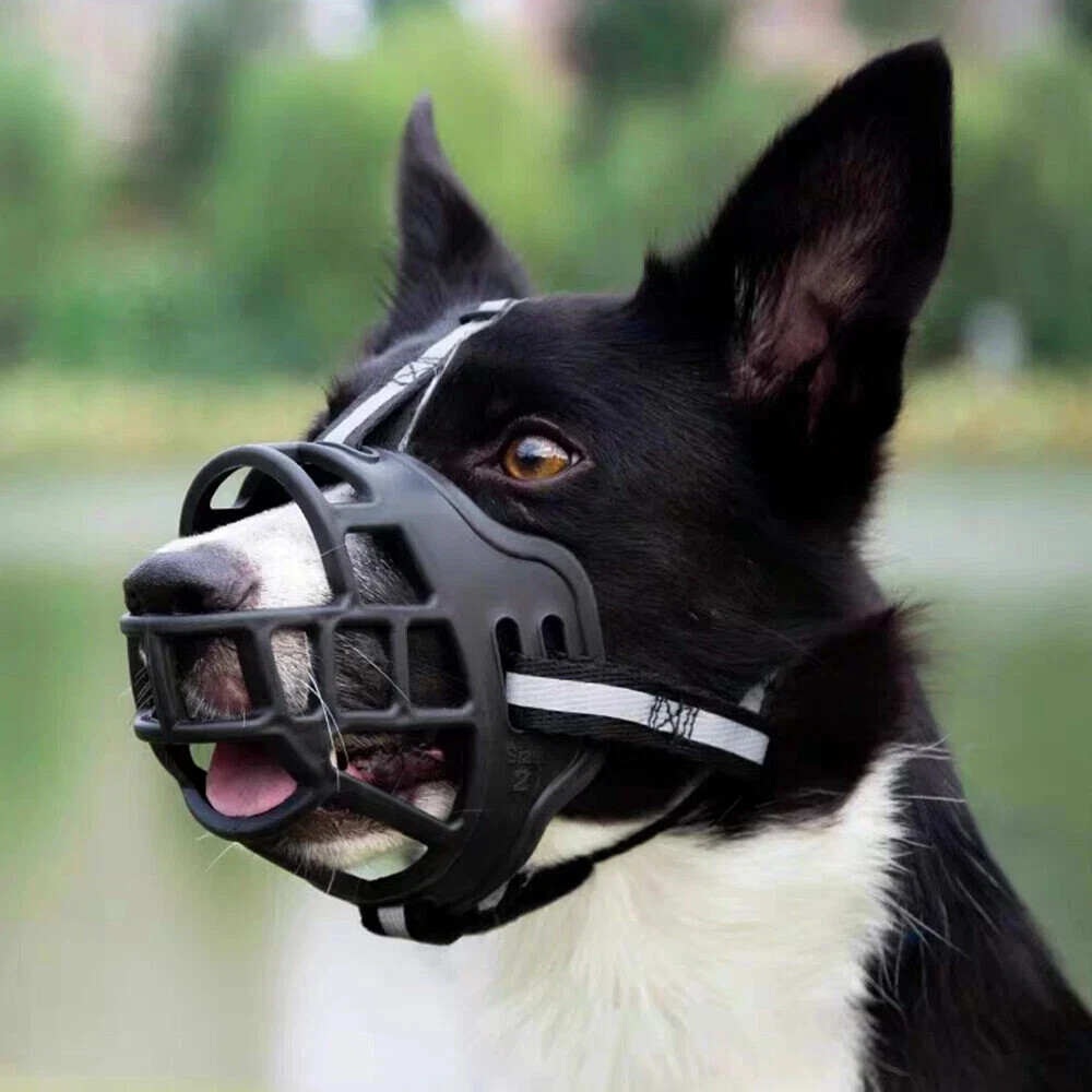 Reflect Muzzle Adjustable Dog Mouth Cover Black Size 4/6（Note size at checkout）