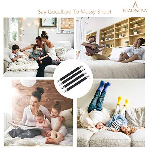 Bed Sheet Straps 4 Pcs Bed Sheet Holders Fitted Sheet Clips Adjustable Sheet