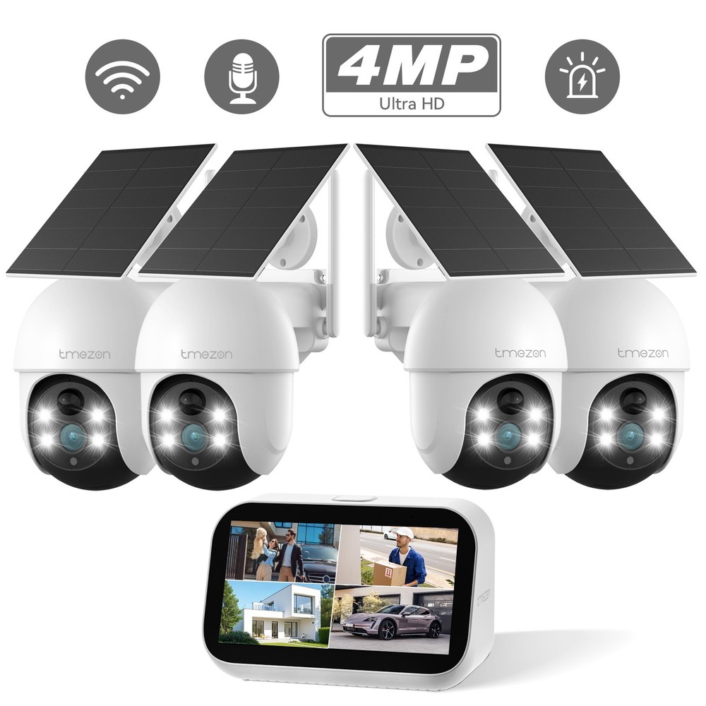 Solar Wireless Security Camera IP System WIFI NVR Monitor for Home Security