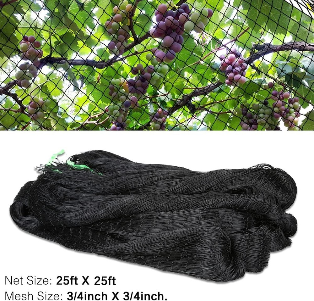 Multi-Functional 25' x 25' Nylon Netting - Protect Against Birds & Animals