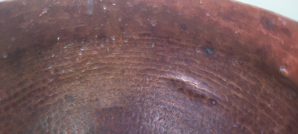Antique Hammered Copper Round Chapati Bread Box Original Old Hand Crafted