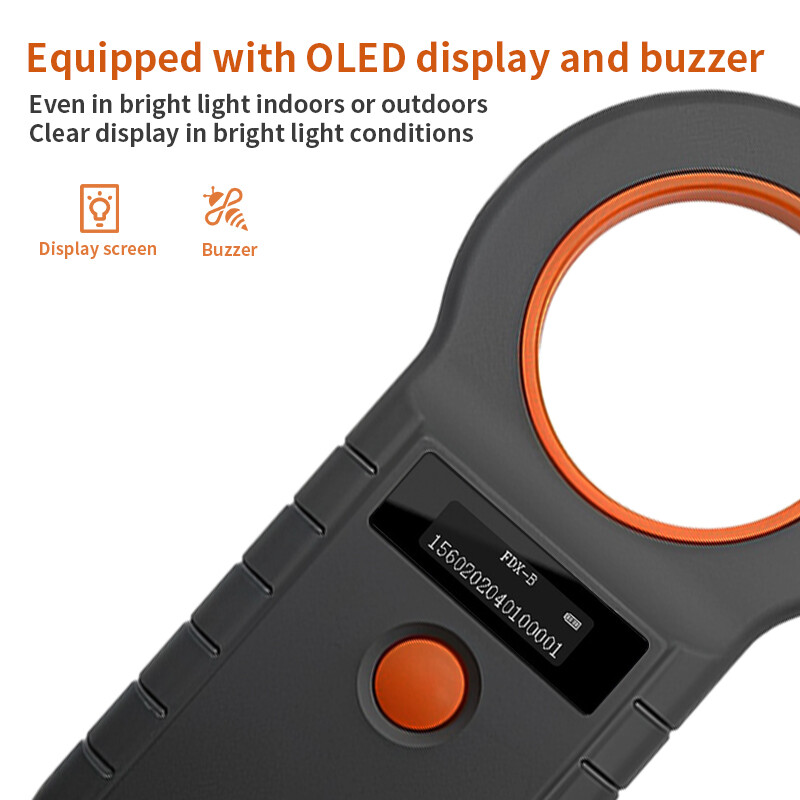 Universal Pet ID Microchip Scanner ISO FDX-B Handheld Animal Chip RFID Reader